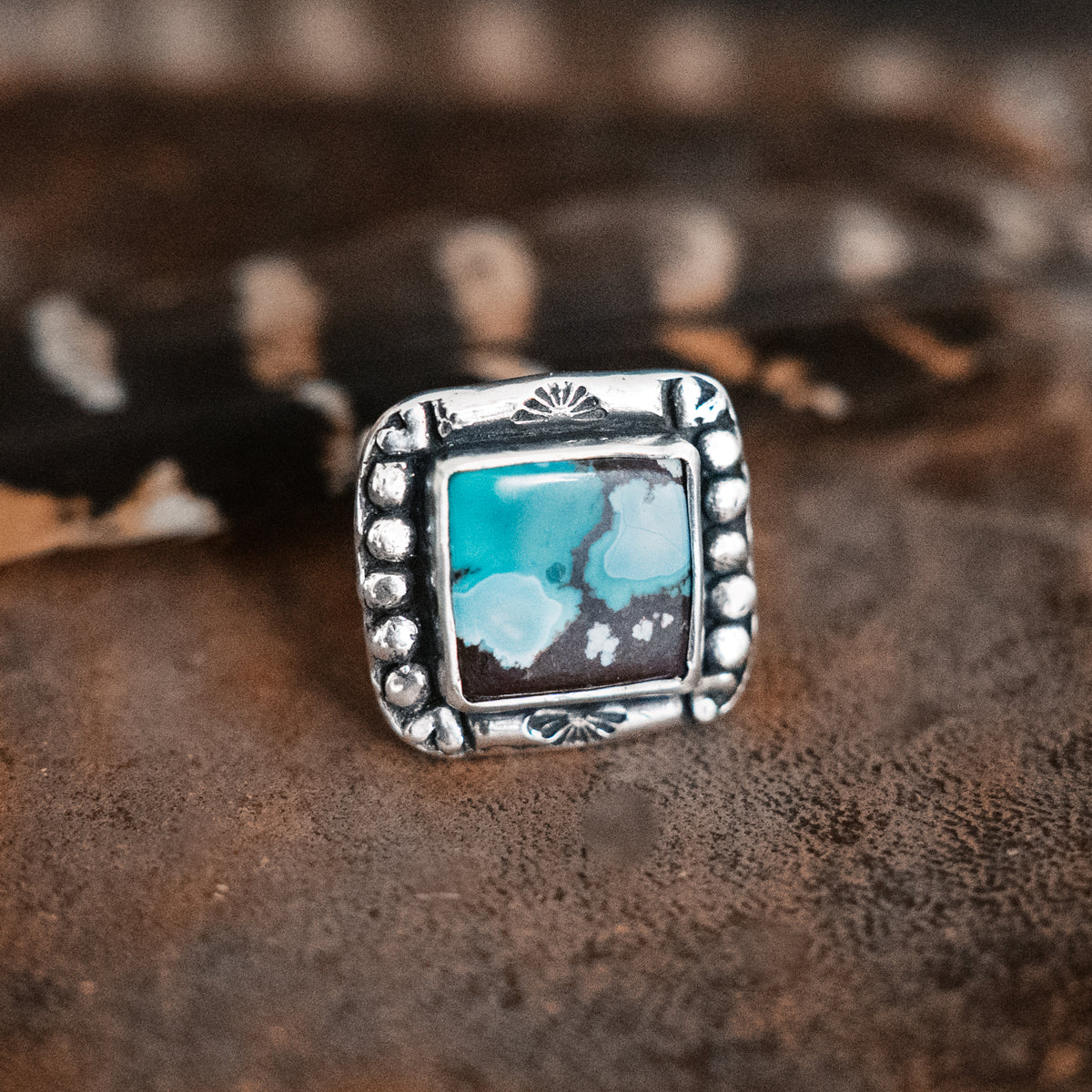 Oceans Blue Turquoise Ring- adjusted to your size