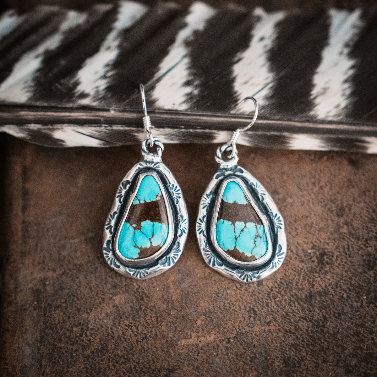 On The Range Number 8 Turquoise Earrings