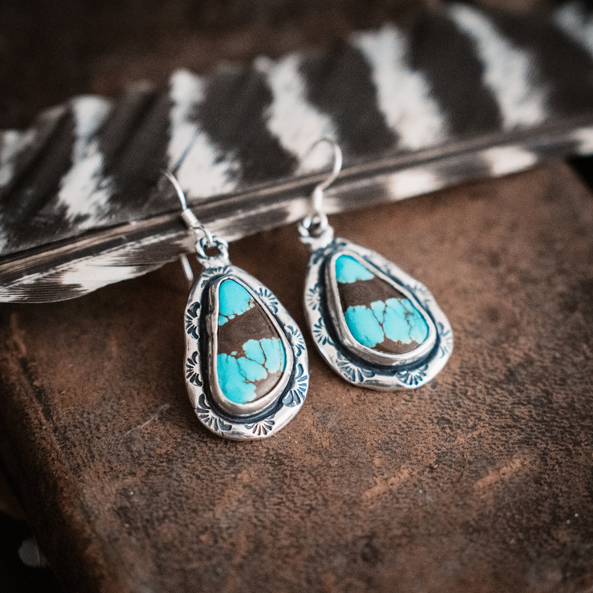 On The Range Number 8 Turquoise Earrings