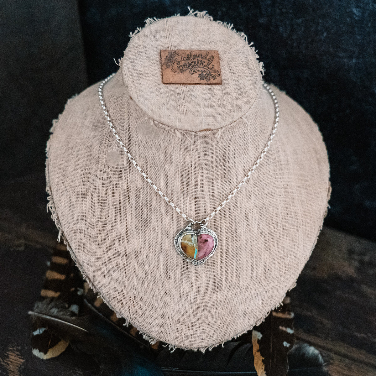 Paint the Sky Rhodonite Ribbon Turquoise Necklace