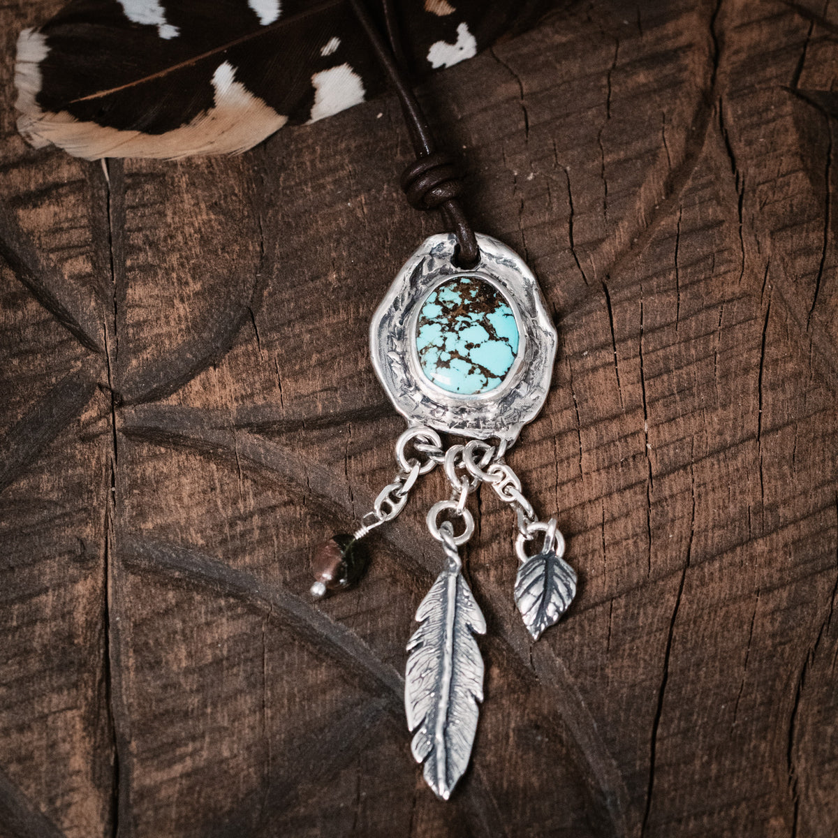Path Unseen Turquoise Necklace-Leather