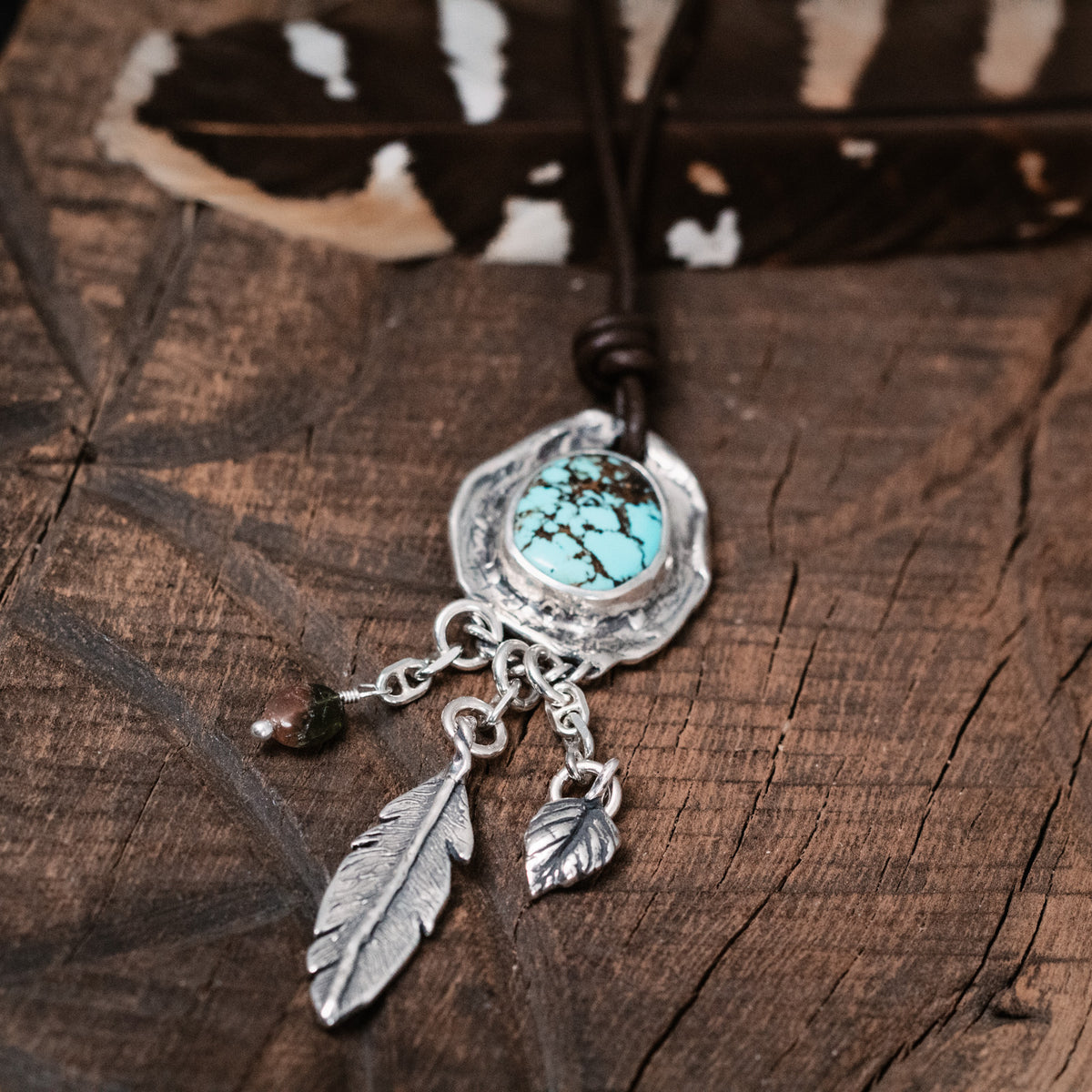 Path Unseen Turquoise Necklace-Leather