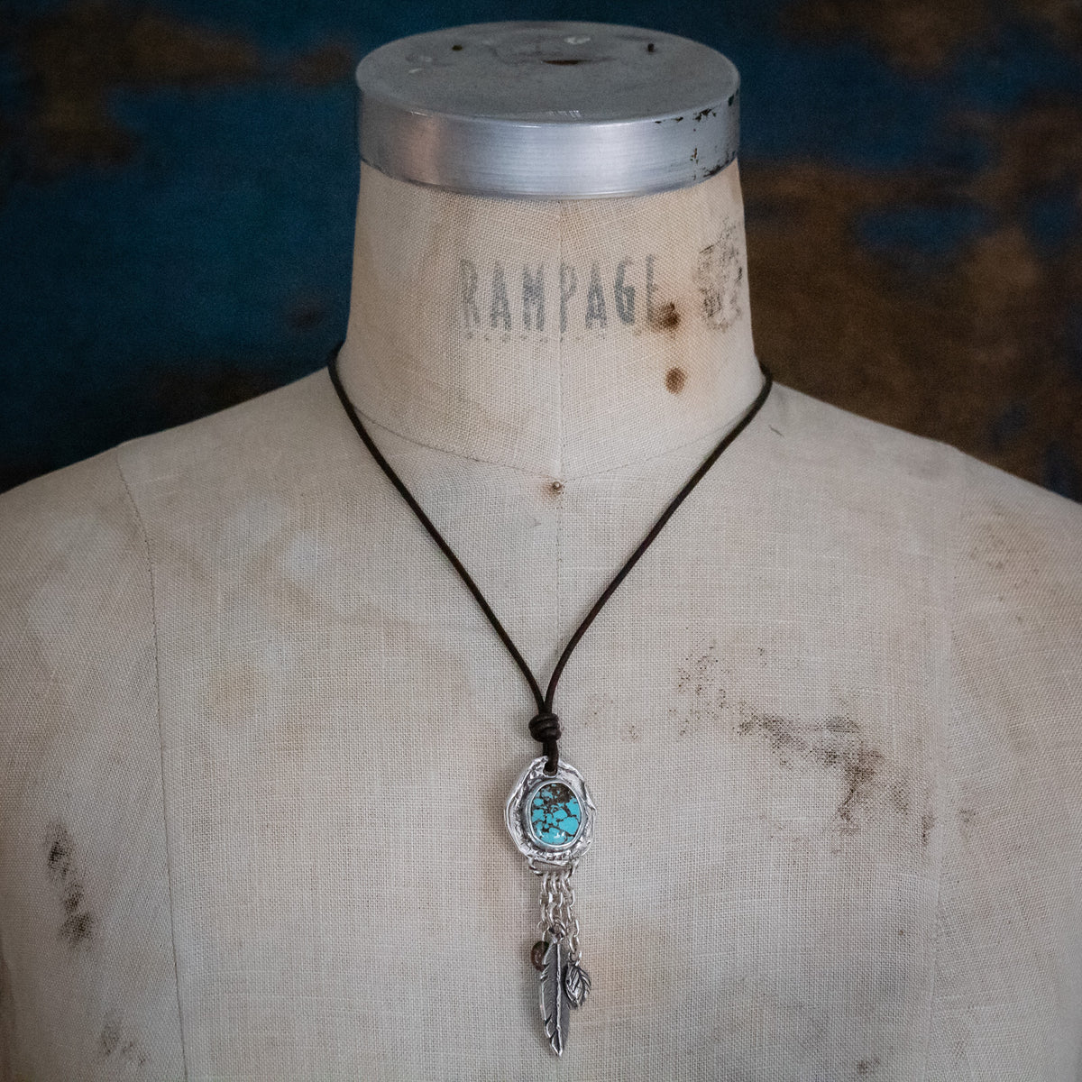 Path Unseen Turquoise Necklace-Leather