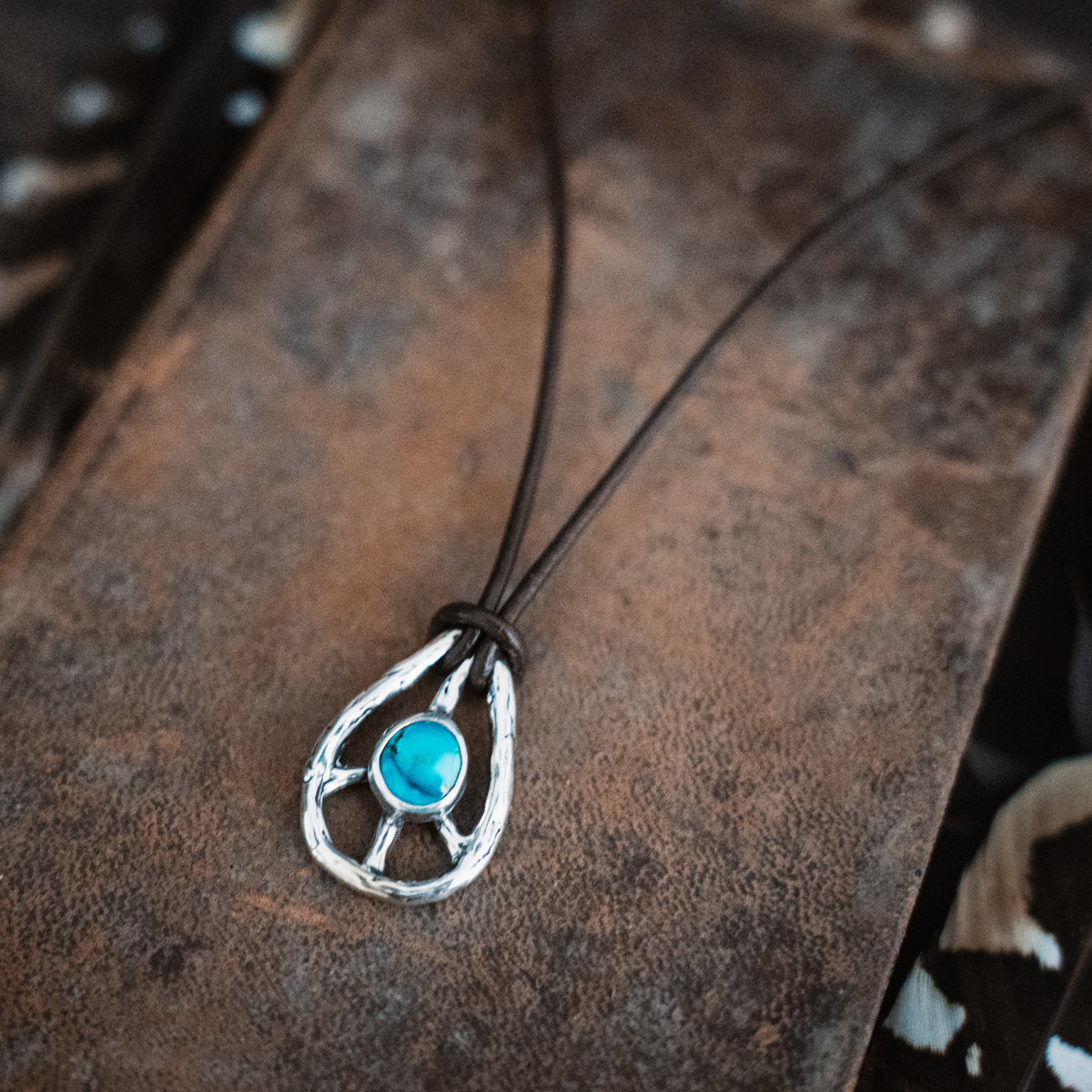 Peace Sign Turquoise Necklace