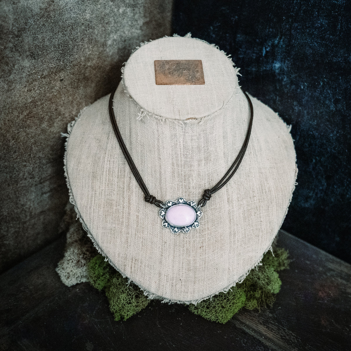 Peaceful Heart Pink Opal Necklace