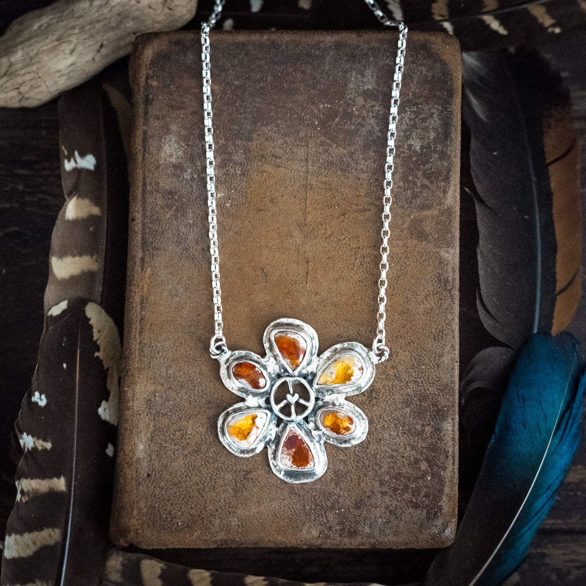 Peaceful Sunray Fire Opal Necklace