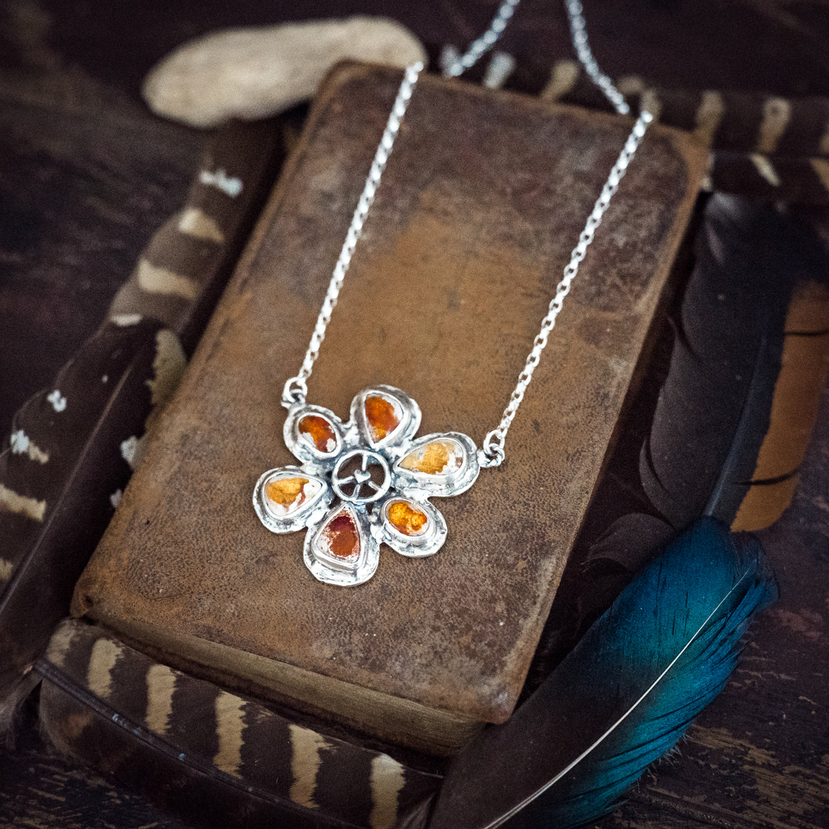 Peaceful Sunray Fire Opal Necklace