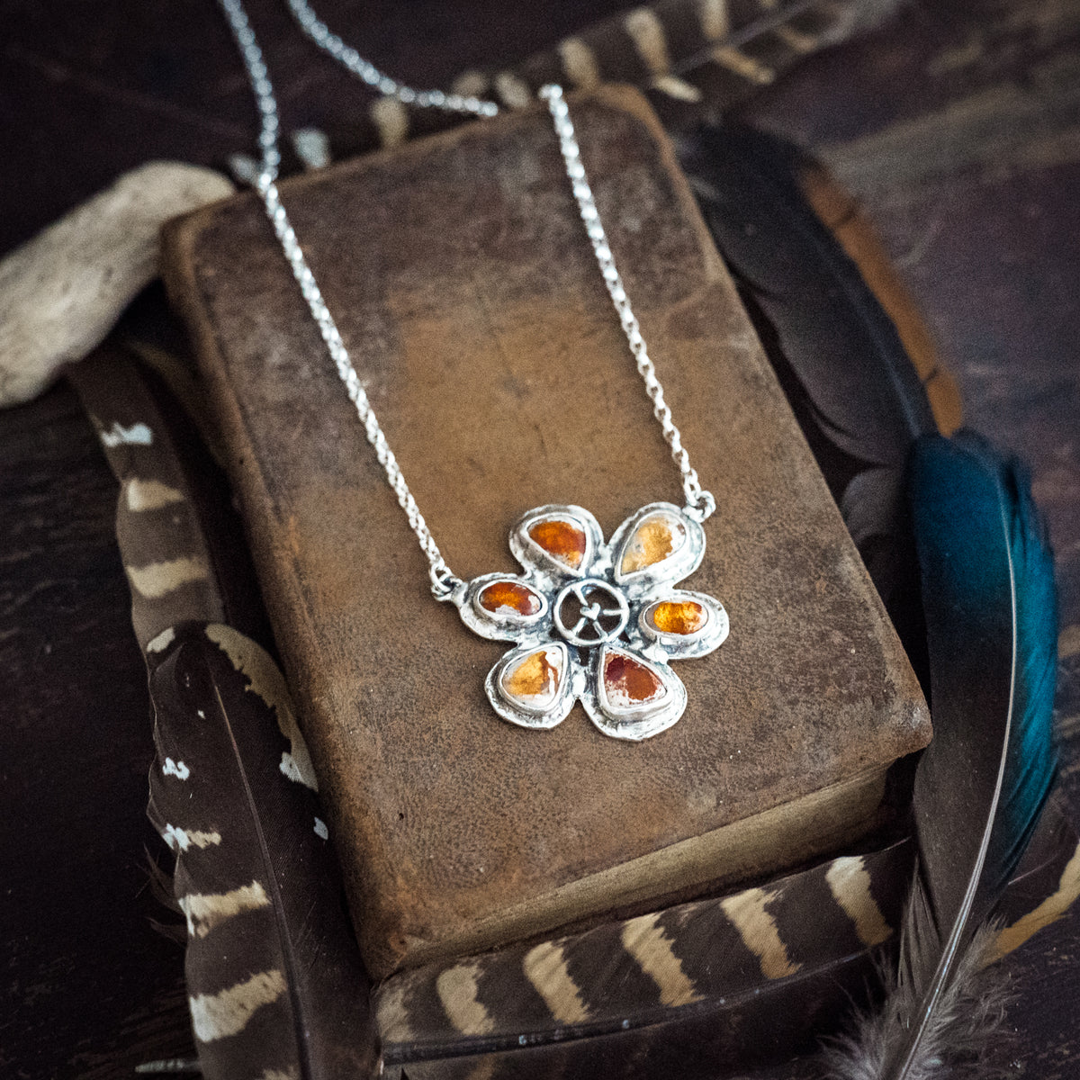 Peaceful Sunray Fire Opal Necklace