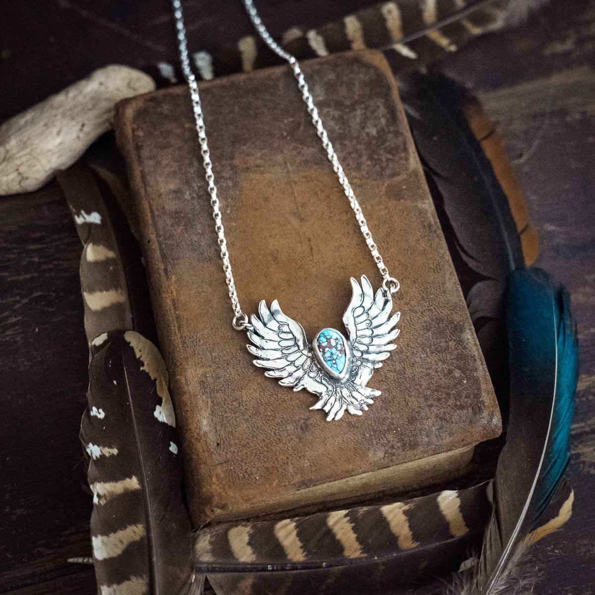 Phoenix Rising Golden Hills Lavender Turquoise Necklace