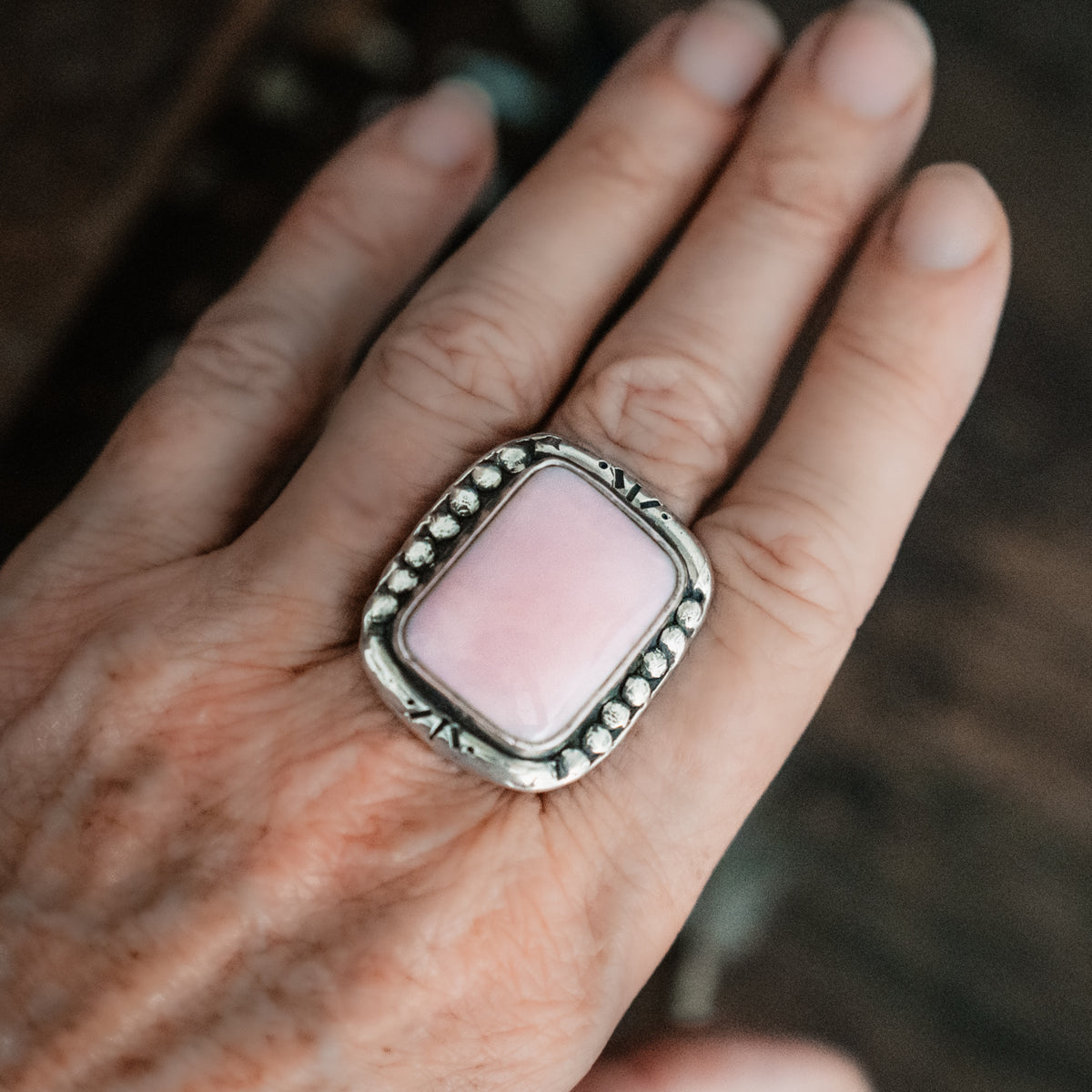 Pink Dawn Opal Ring- Size 7.5