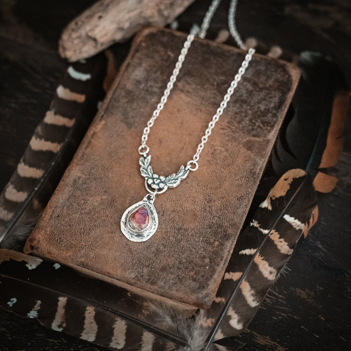 Pink Posey Opal Necklace