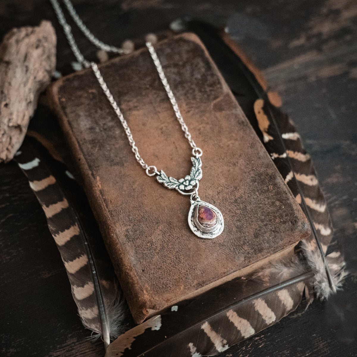 Pink Posey Opal Necklace