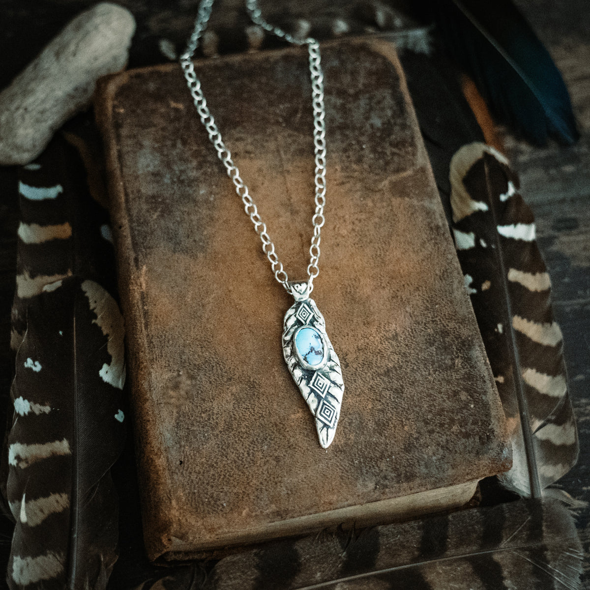 Prairie Winds Golden Lavender Turquoise Necklace