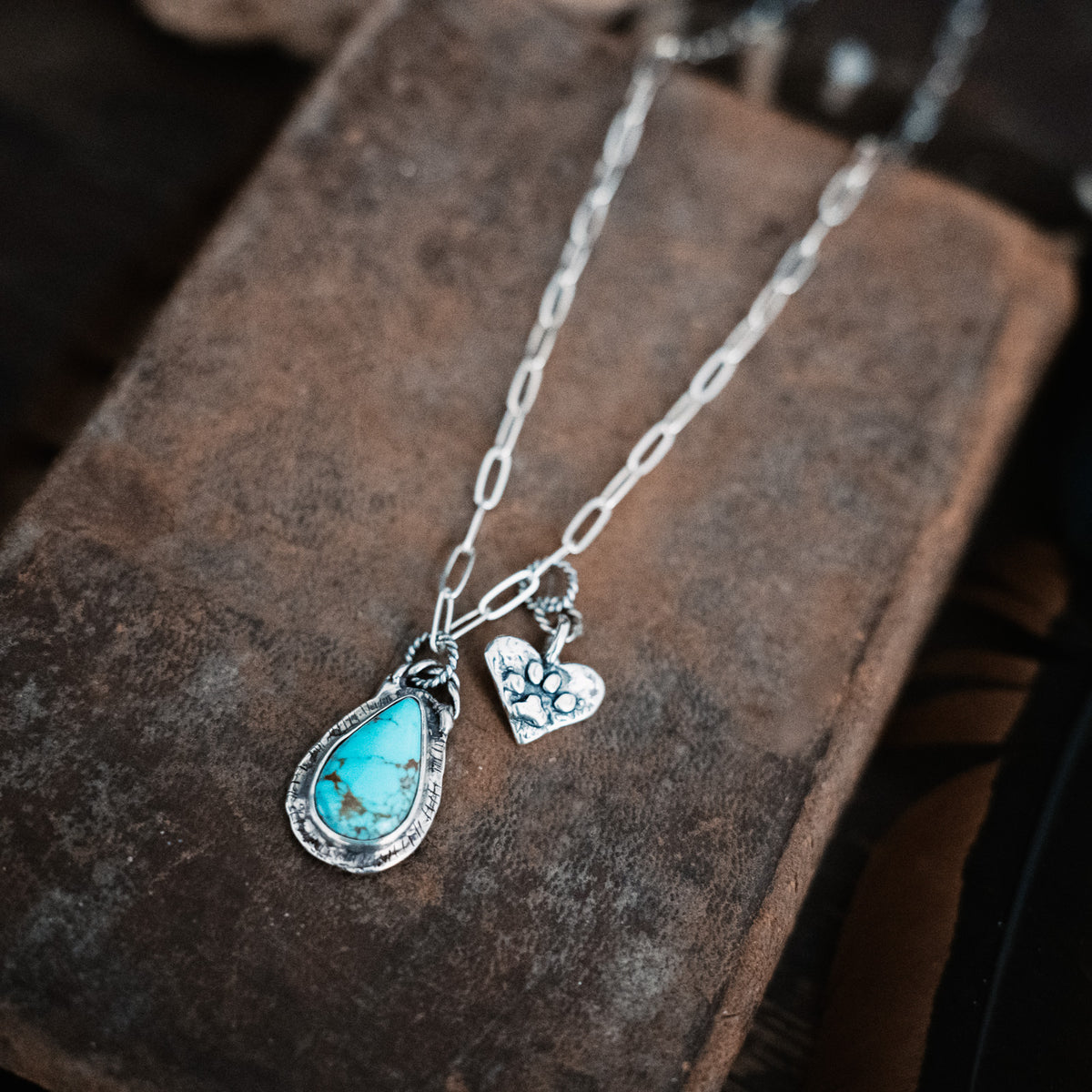 Puppy Heart Turquoise Necklace
