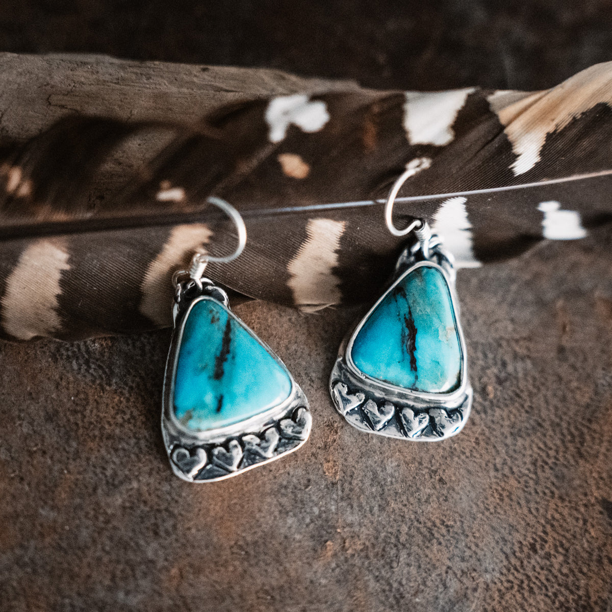 Triangle of Love Turquoise Earrings