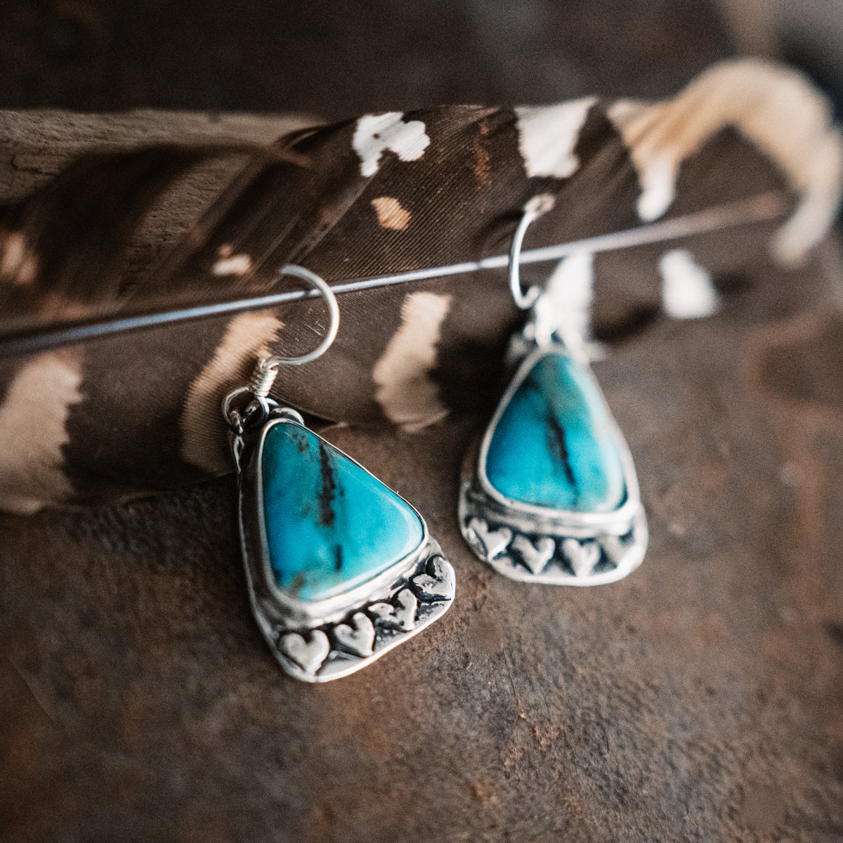Triangle of Love Turquoise Earrings