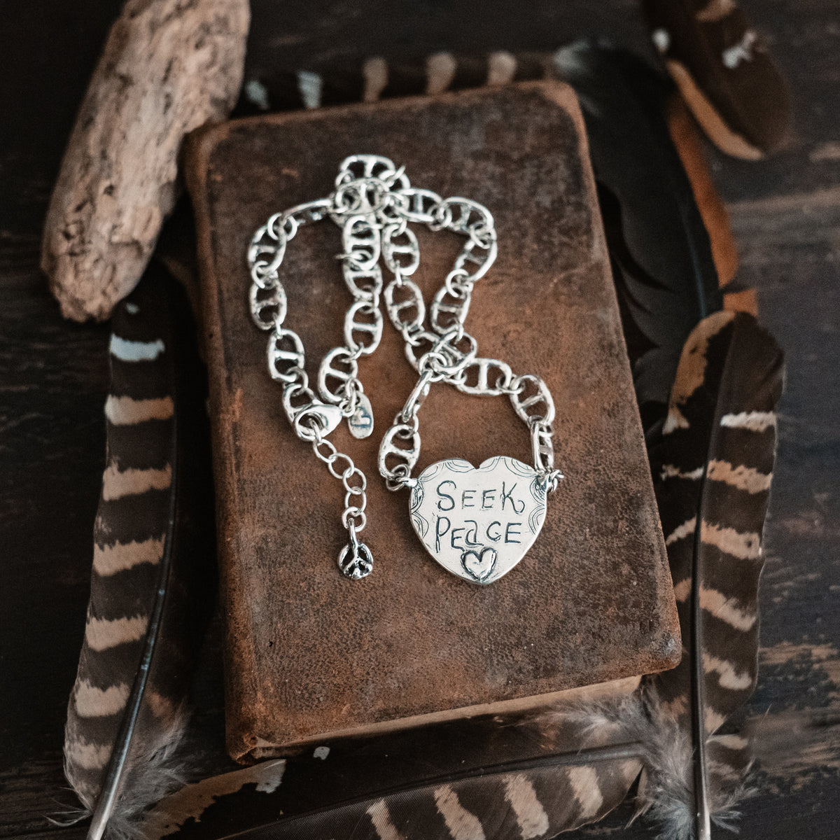 Seek Peace Heart Necklace