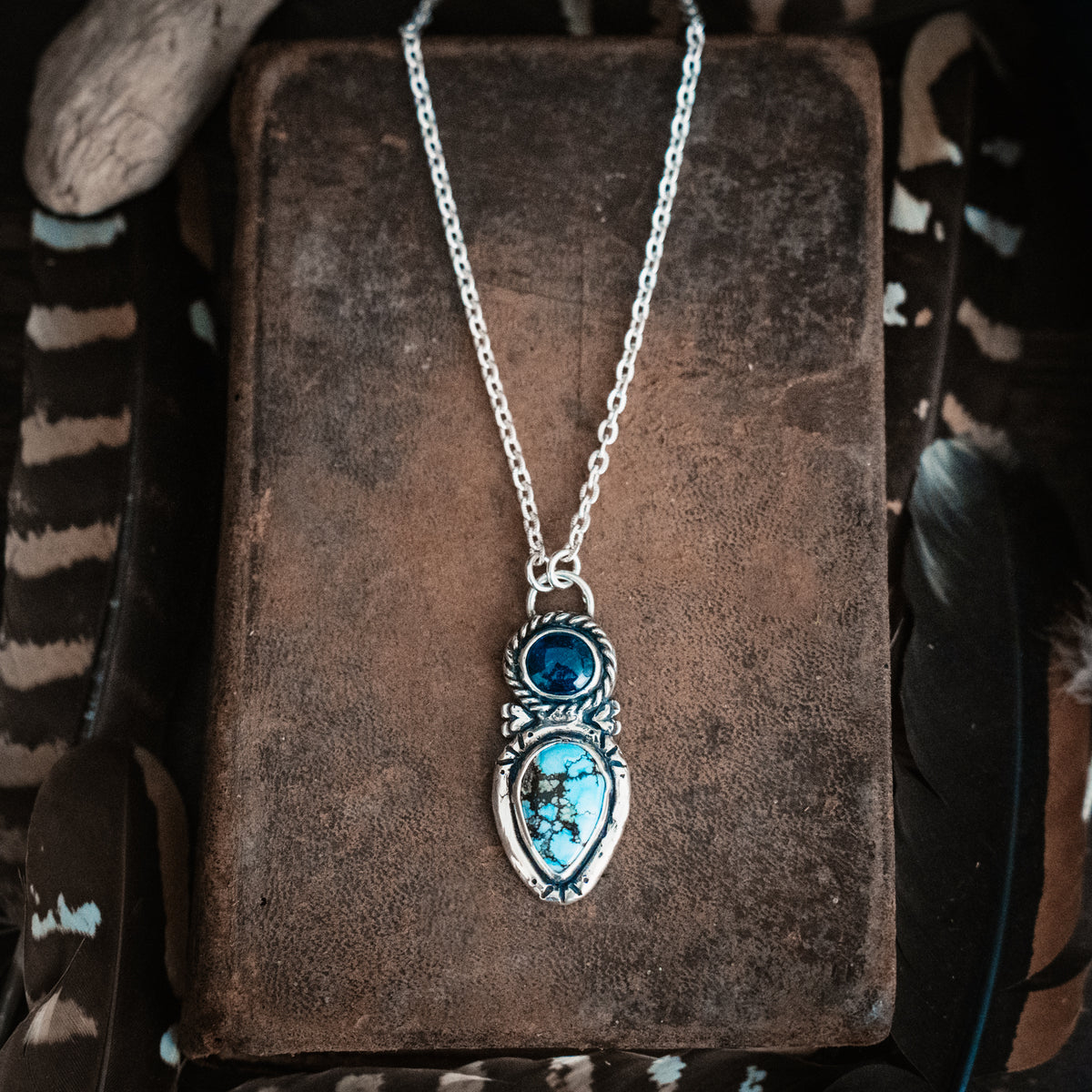 Shadow Moon Tanzanite Turquoise Necklace