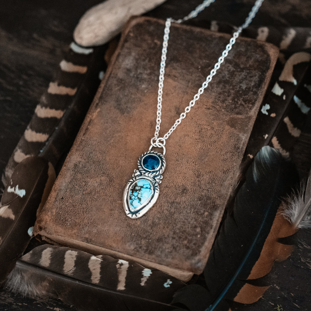 Shadow Moon Tanzanite Turquoise Necklace