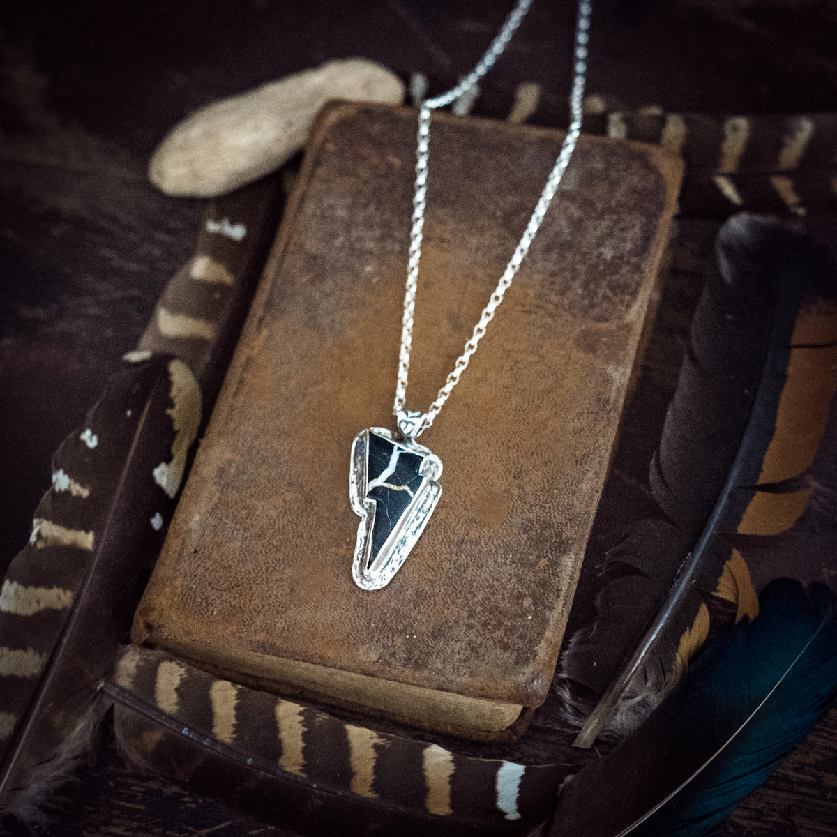 Lightning Bolt White Buffalo Necklace