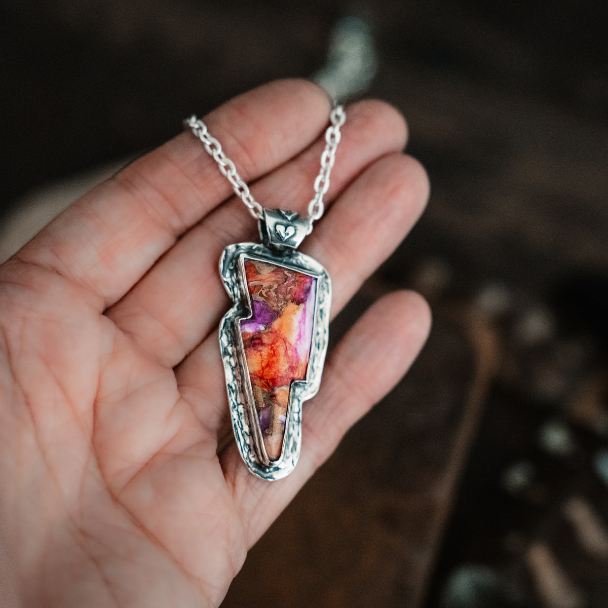 Lightning Bolt Confetti Necklace