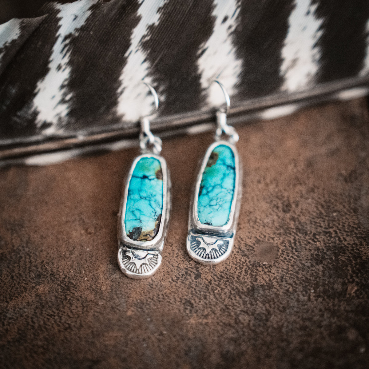 Spirit Rider Cloud Mountain Turquoise Earrings