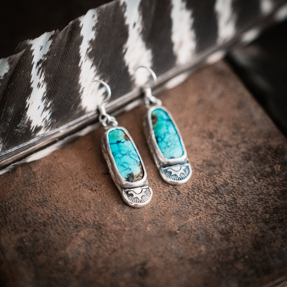 Spirit Rider Cloud Mountain Turquoise Earrings