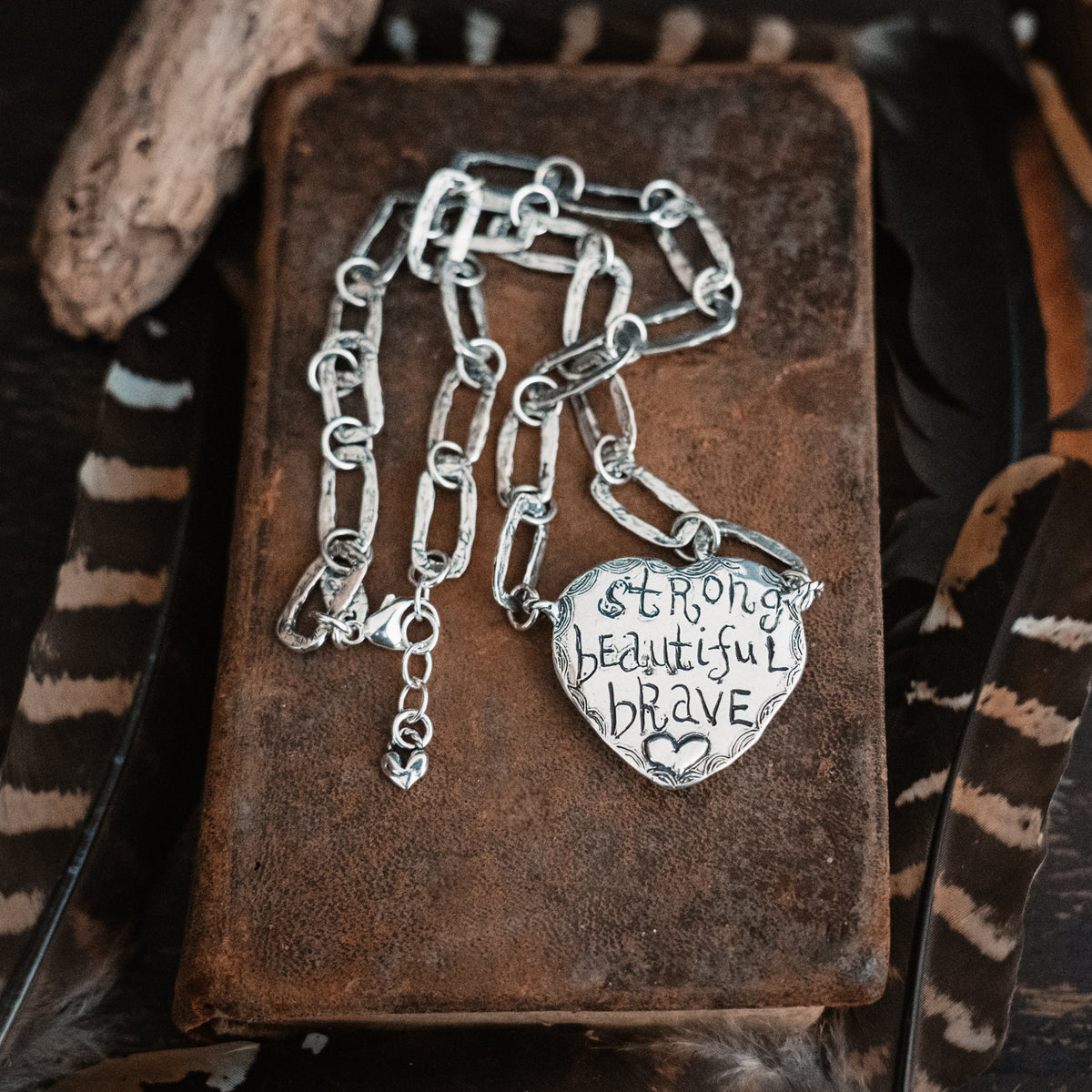 Strong Beautiful Brave White Buffalo Necklace
