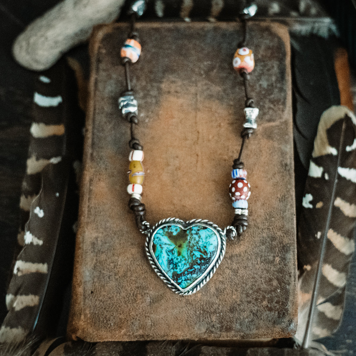 Strong Beautiful Brave African Trade Bead Necklace