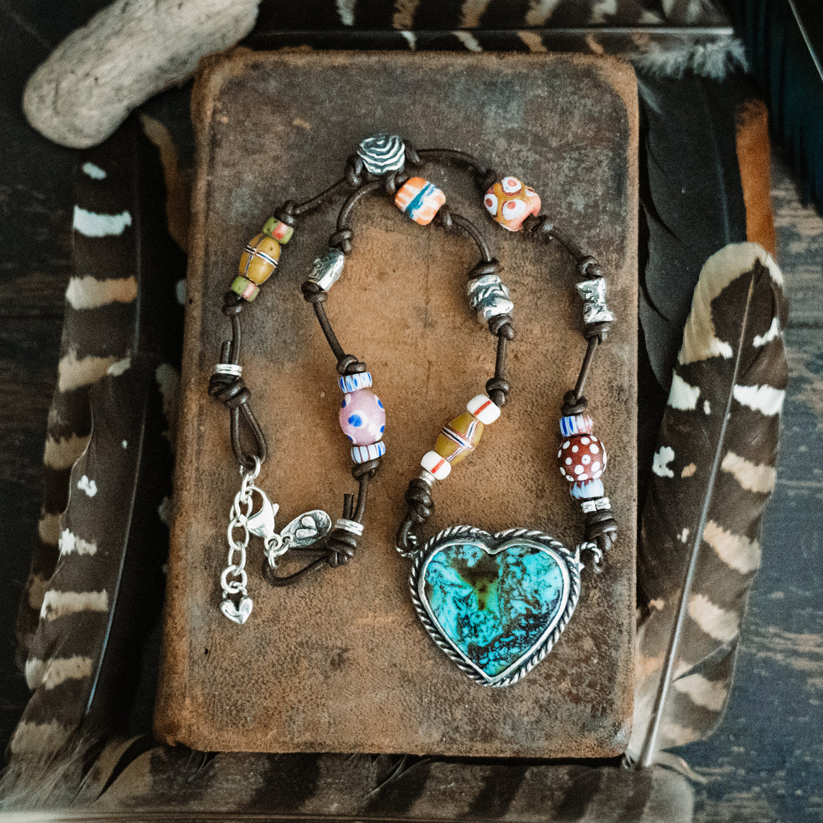 Strong Beautiful Brave African Trade Bead Necklace