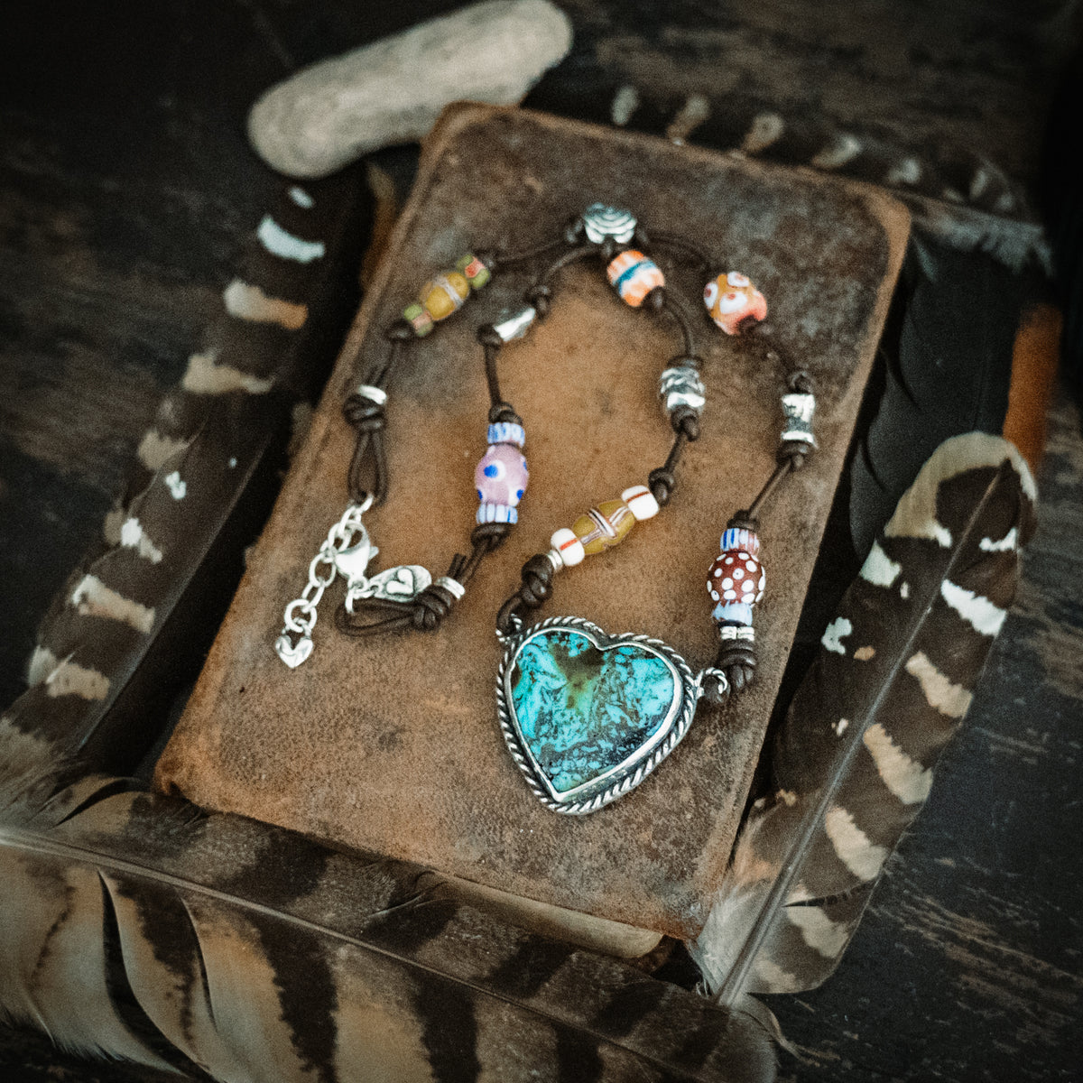 Strong Beautiful Brave African Trade Bead Necklace