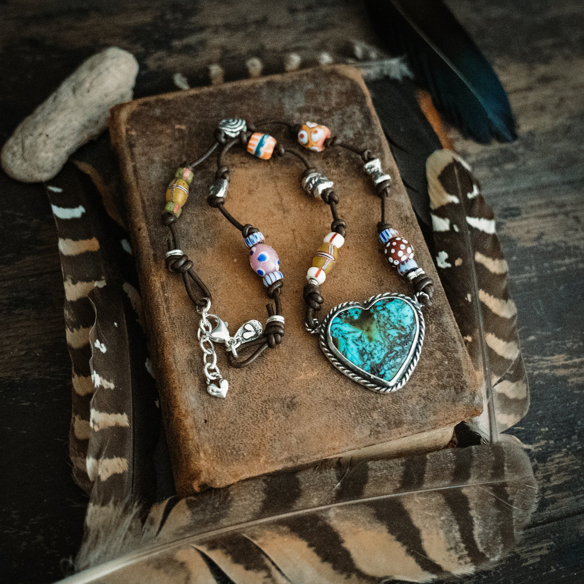 Strong Beautiful Brave African Trade Bead Necklace
