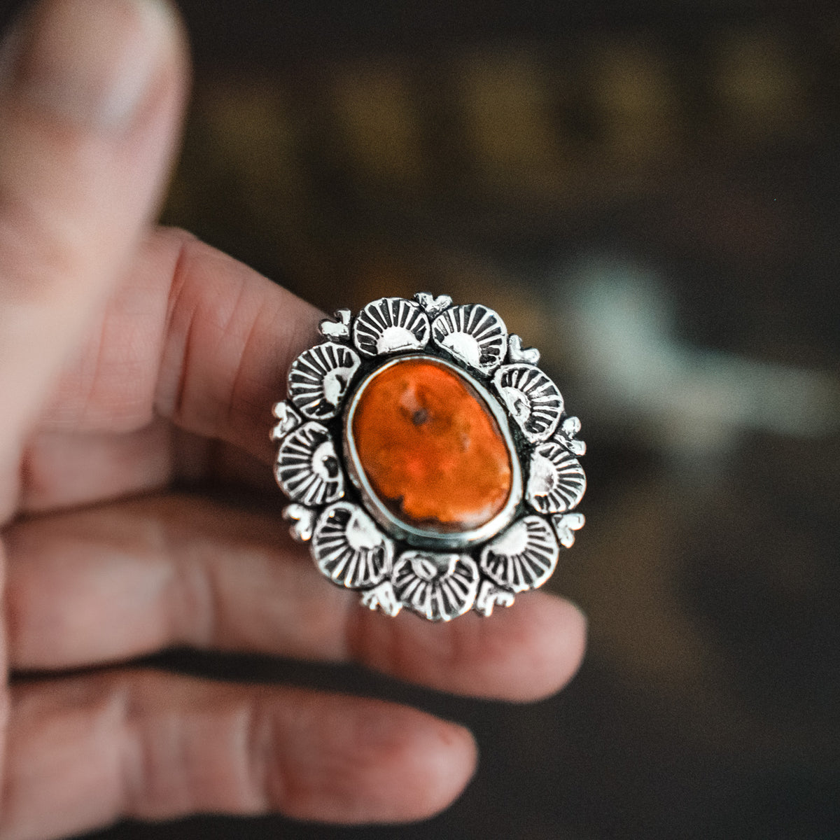 Sun Chaser Fire Opal Ring - Size 7.75