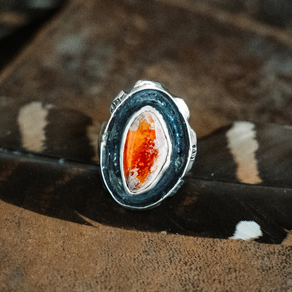Sun Rise Fire Opal Ring- adjusted to your size