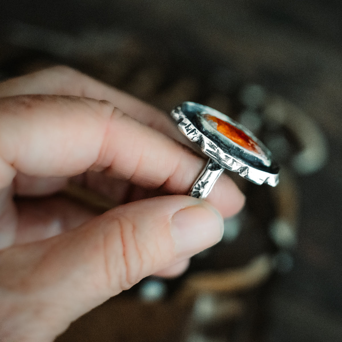 Sun Rise Fire Opal Ring- adjusted to your size
