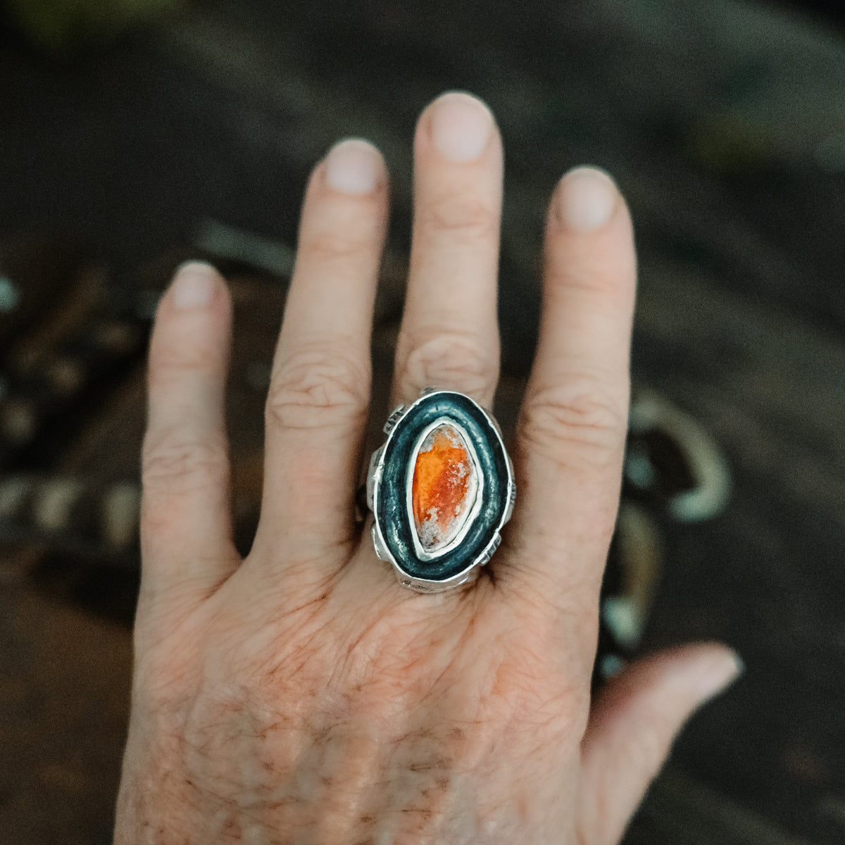 Sun Rise Fire Opal Ring- adjusted to your size