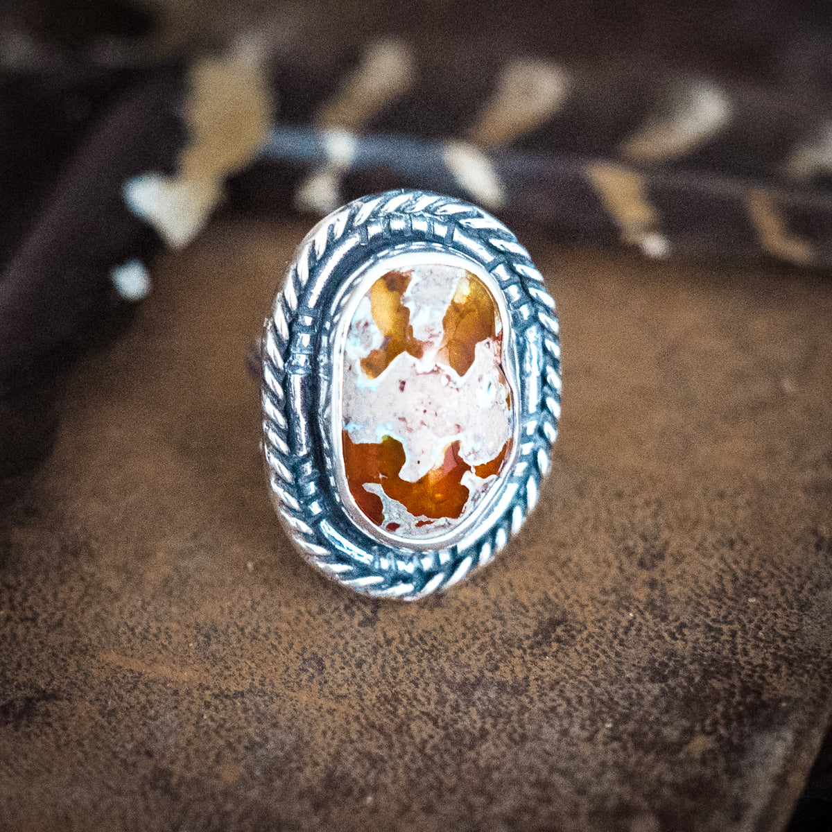 Sun Showers Fire Opal Ring- adjusted to your size