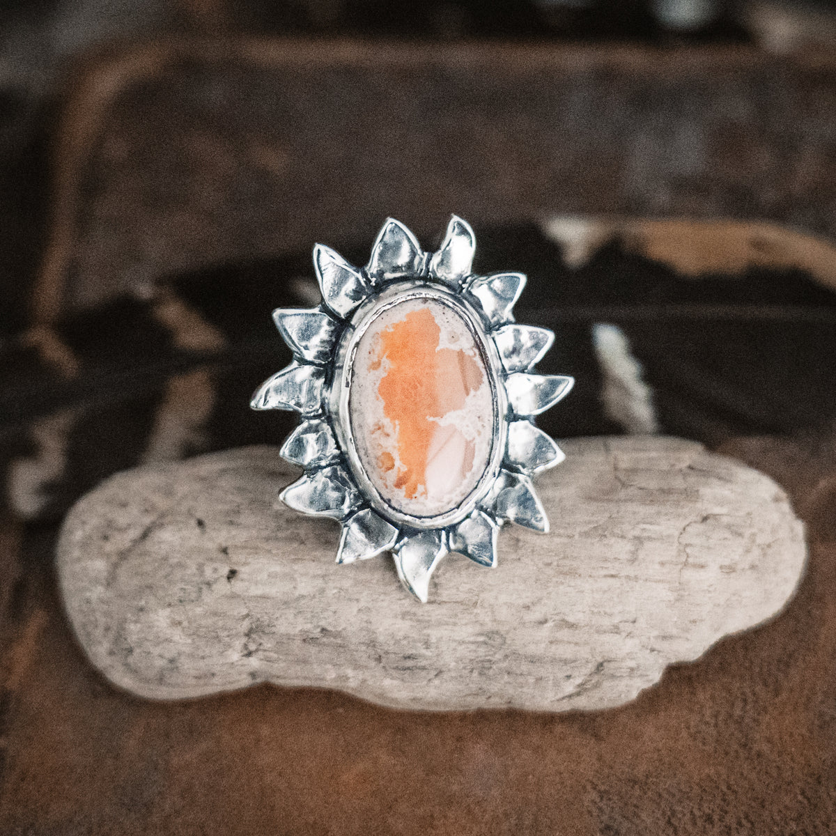 Suncatcher Fire Opal Ring- Adjusted to your size