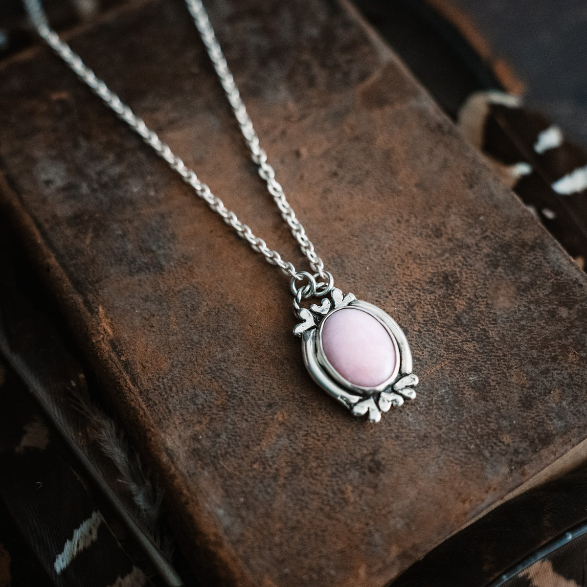 Tender Heart Pink Opal Necklace