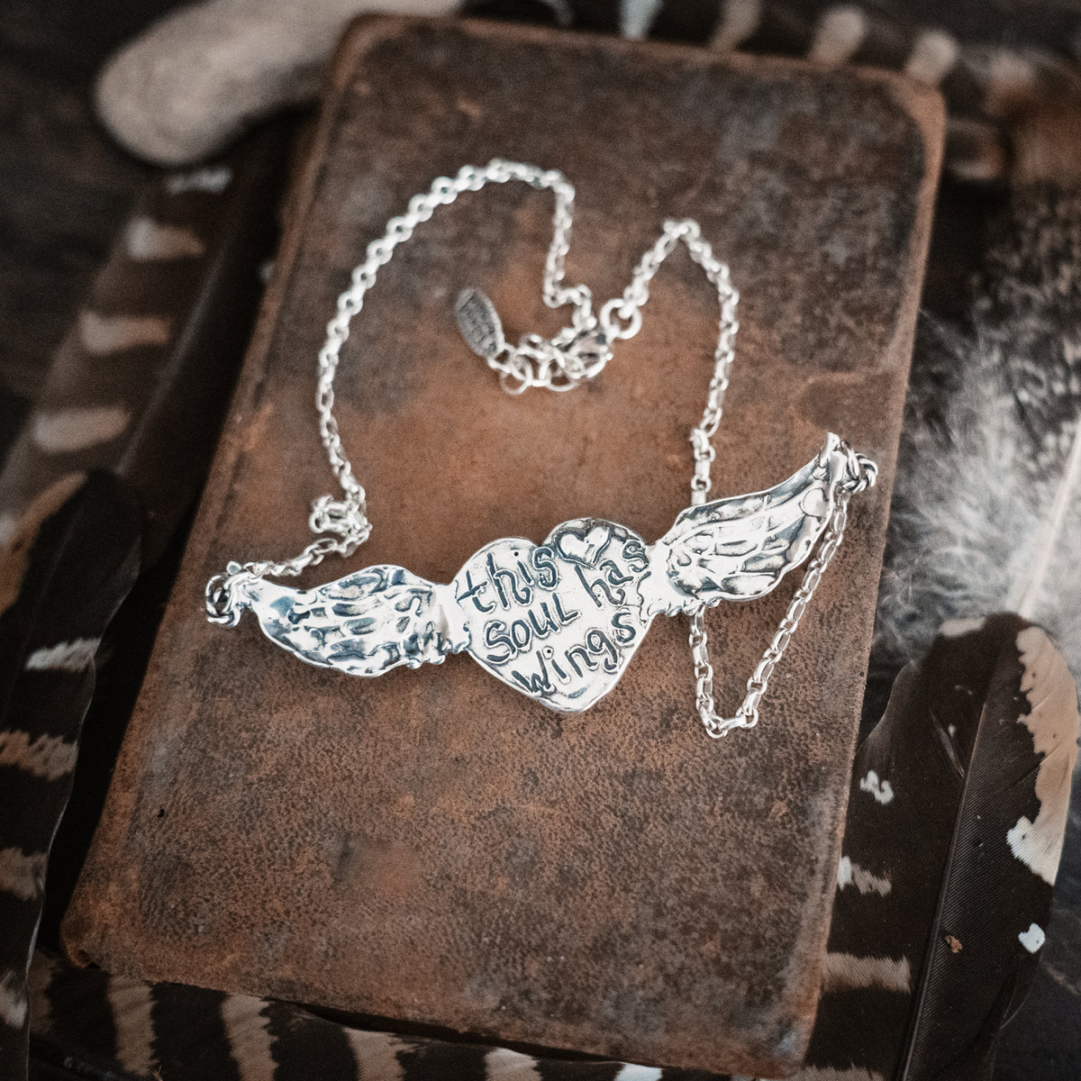 This Soul Has Wings White Buffalo Necklace