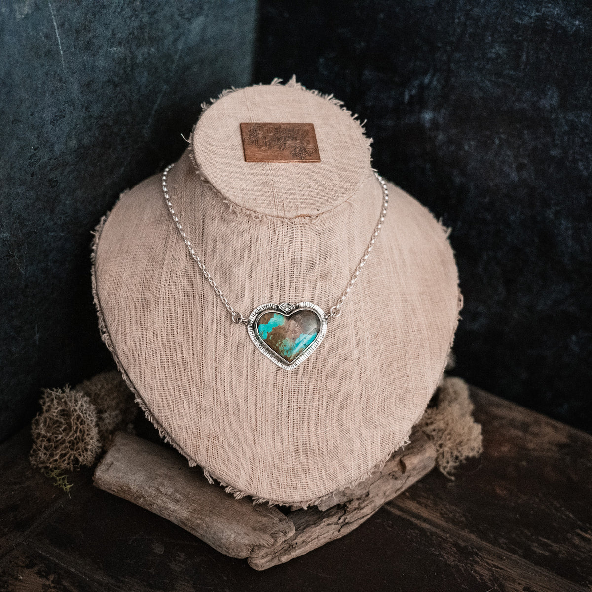 Touch the Sky Ribbon Turquoise  Necklace