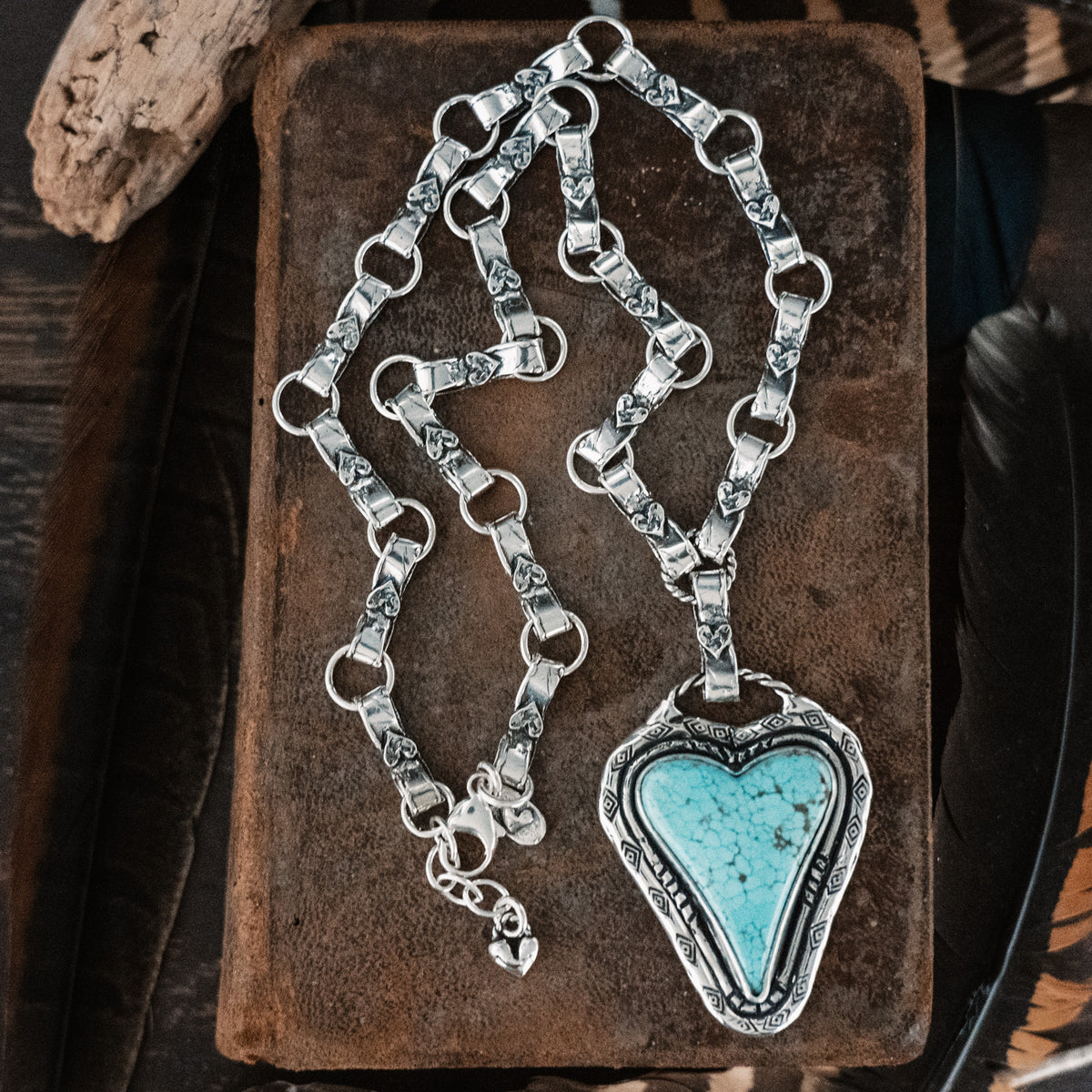 Trust Your Heart Warrior Necklace- Number 8 Turquoise