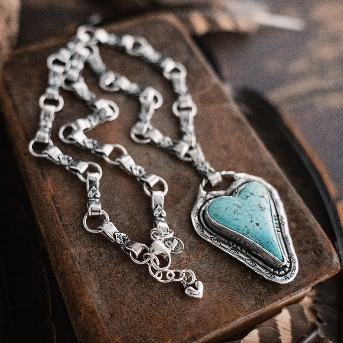Trust Your Heart Warrior Necklace- Number 8 Turquoise