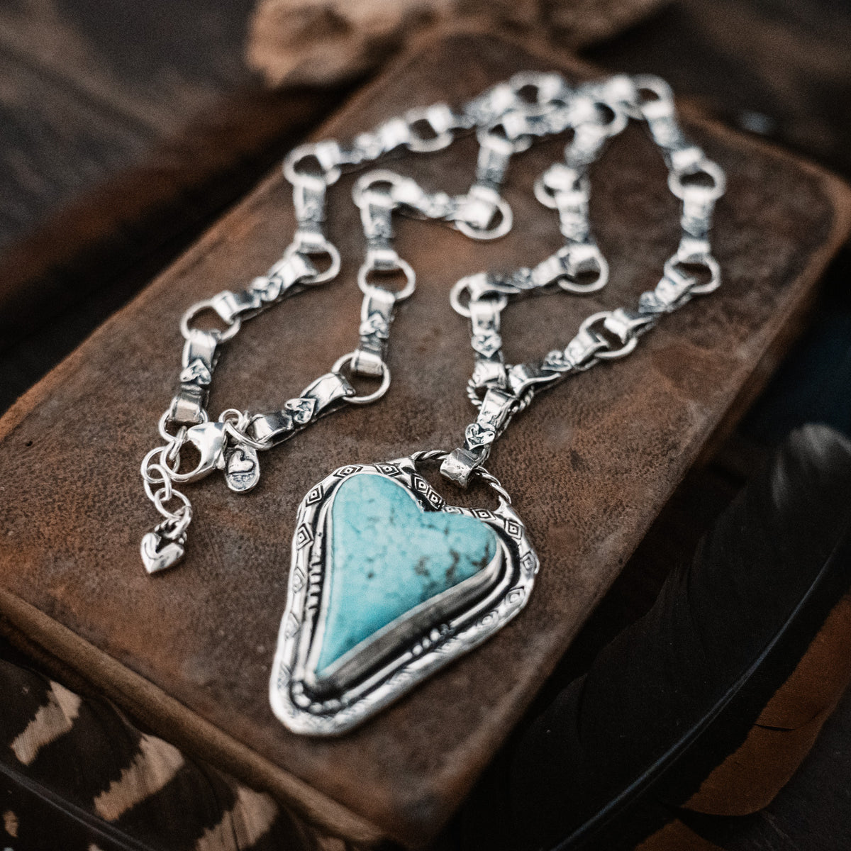 Trust Your Heart Warrior Necklace- Number 8 Turquoise