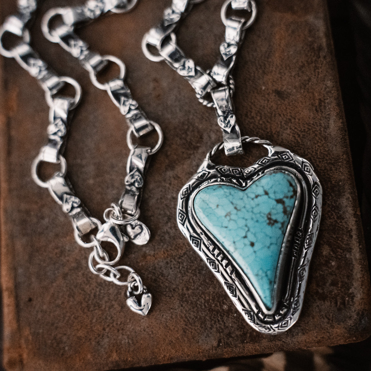 Trust Your Heart Warrior Necklace- Number 8 Turquoise