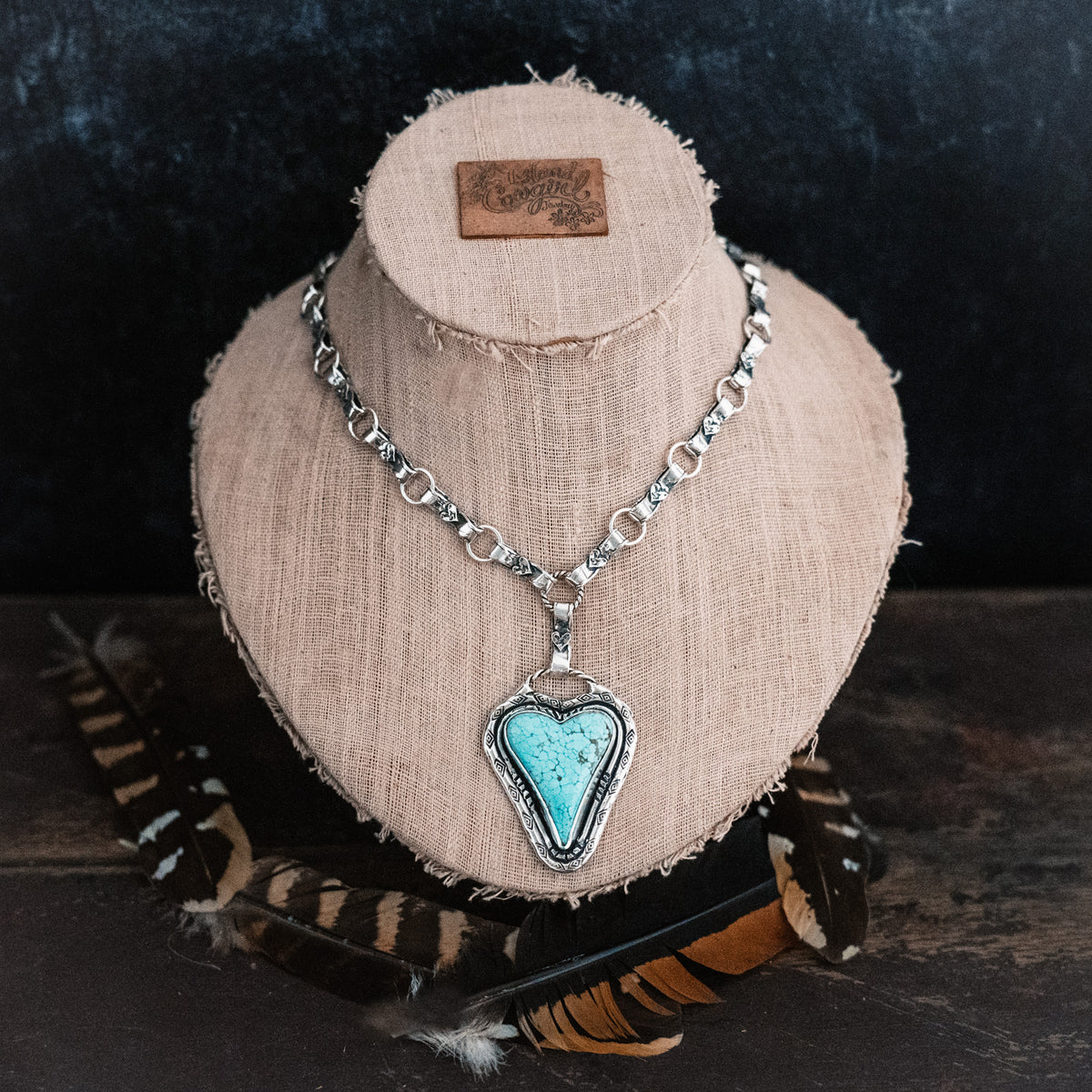 Trust Your Heart Warrior Necklace- Number 8 Turquoise