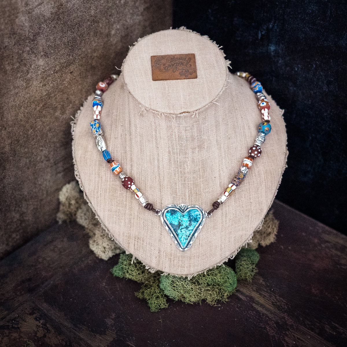 Warrior Heart African Trade Bead Necklace
