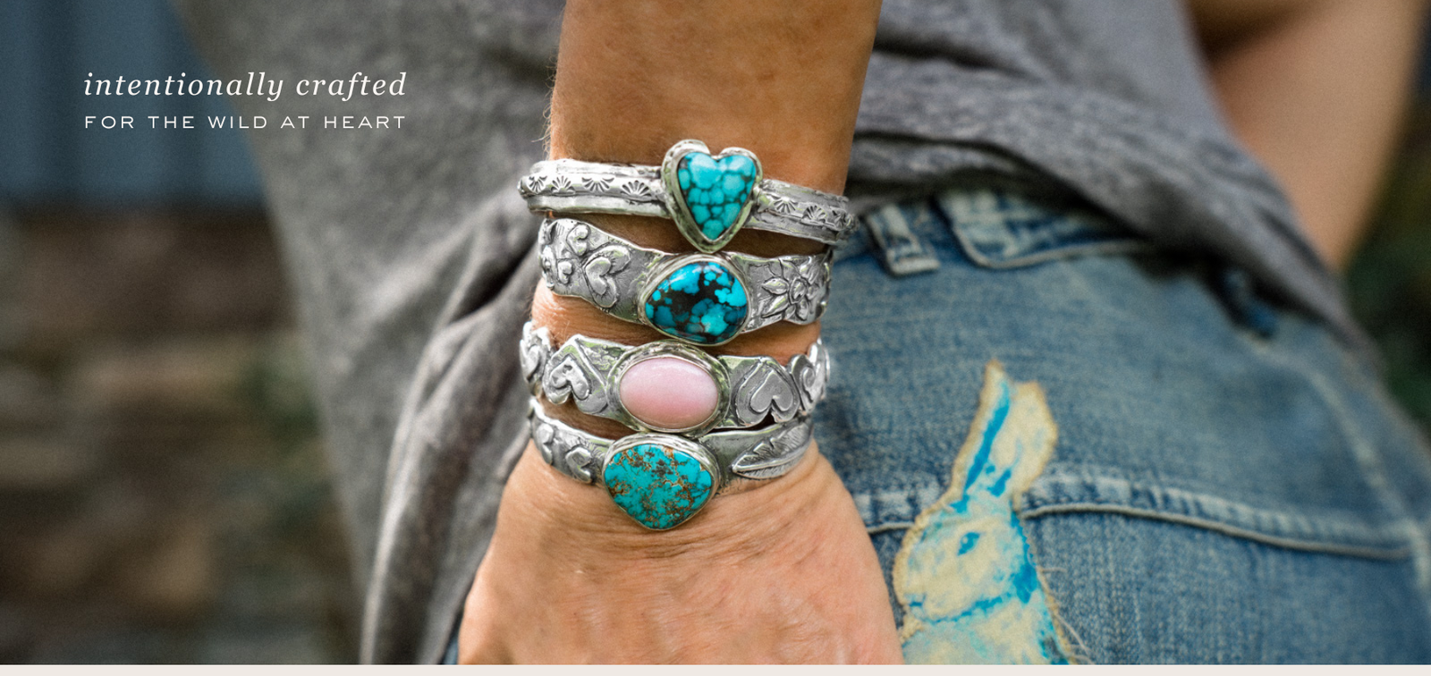 Buy Tribal Silver Cuff with Turquoise Online at Jayporecom