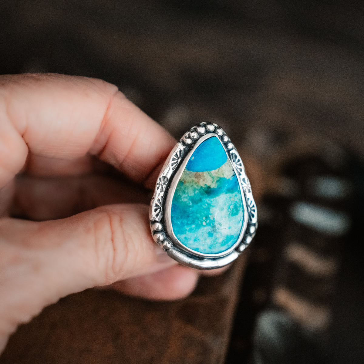 Wild River Peruvian Opal Ring- adjusted to your size