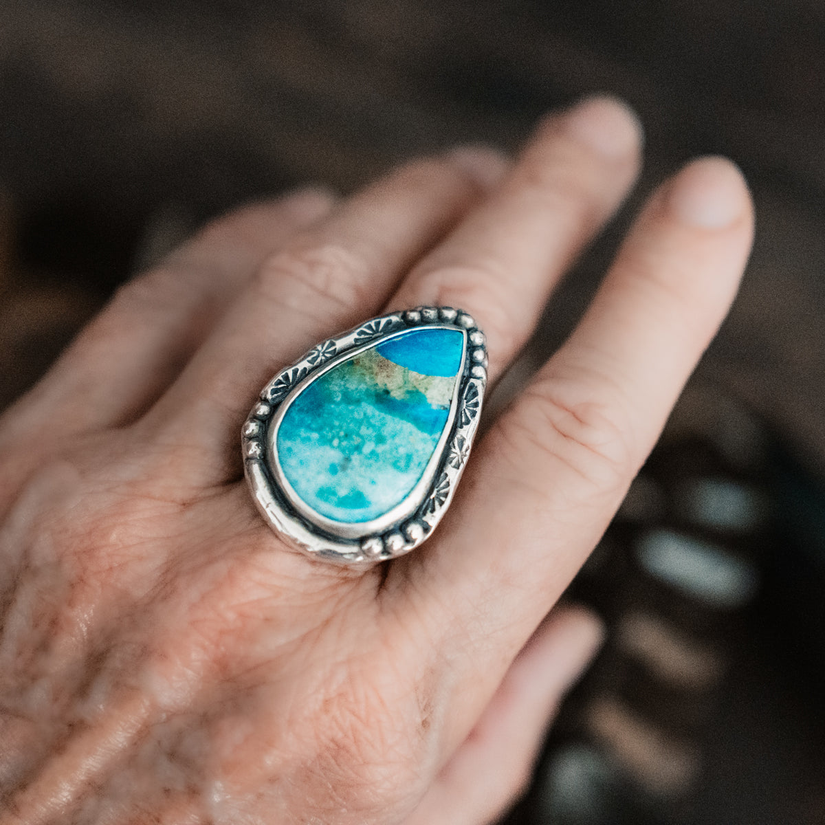Wild River Peruvian Opal Ring- adjusted to your size